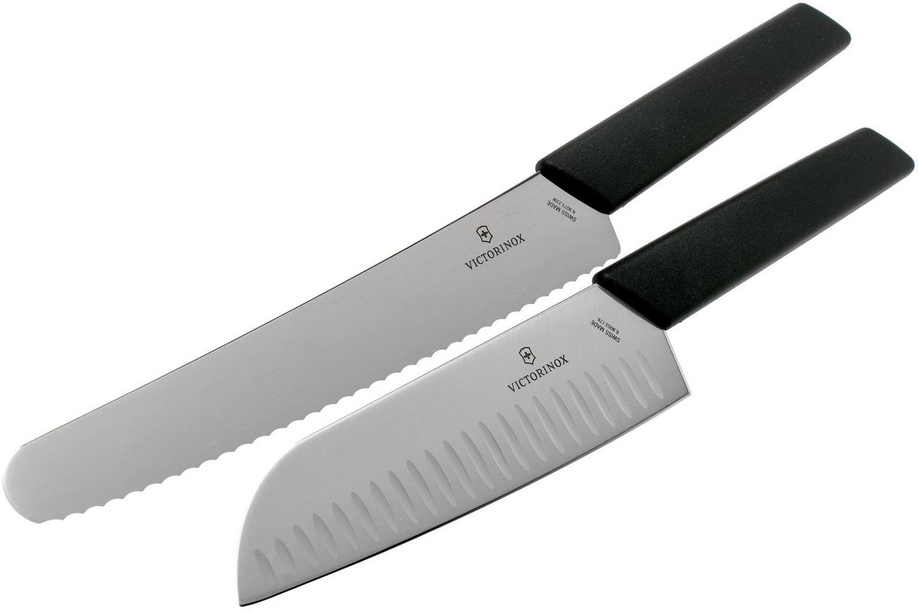 Victorinox Swiss Modern tweedelige messenset, zwart