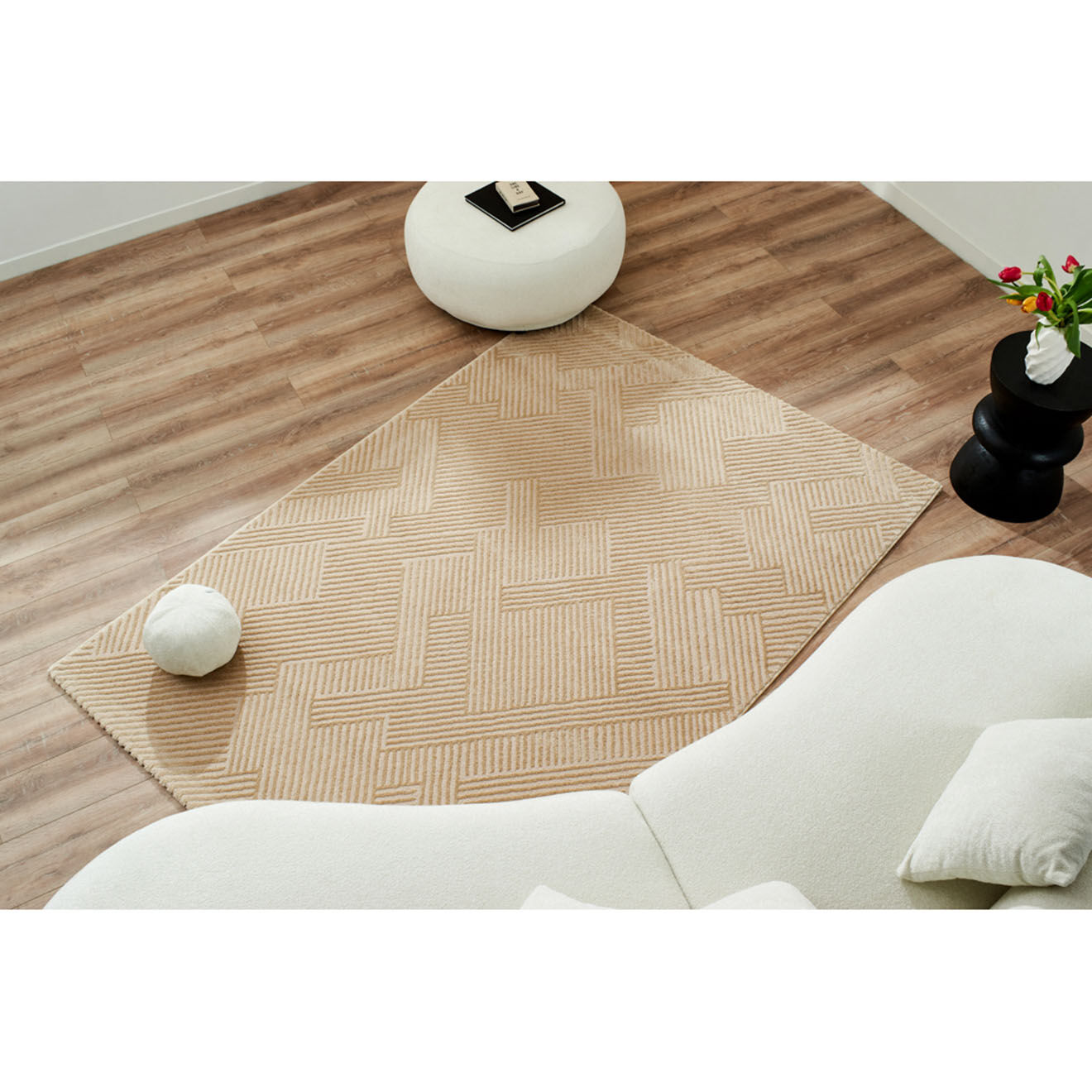 Nazar Rugs Tapis Bianca 160 beige - 200x290 cm