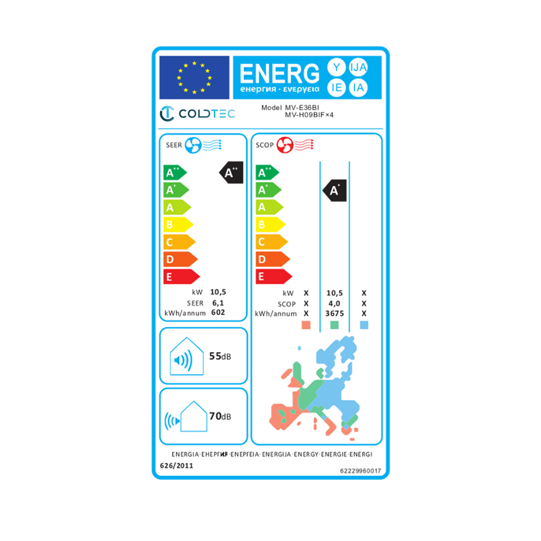 Coldtec Klimaanlage für 4 Räume je 150m³, inkl. Montage