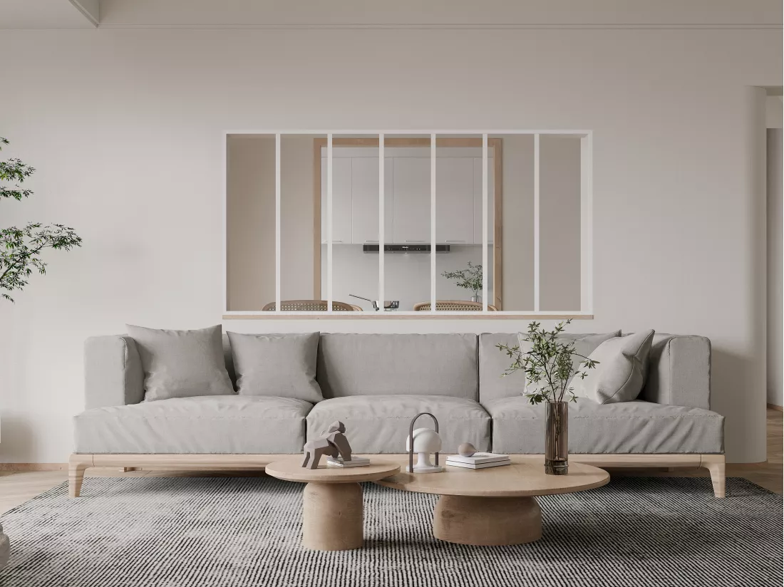 Verrière atelier en aluminium thermolaqué - 210x105 cm - Blanc - BAYVIEW