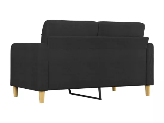 Canapé à 2 places Noir 140 cm Tissu
