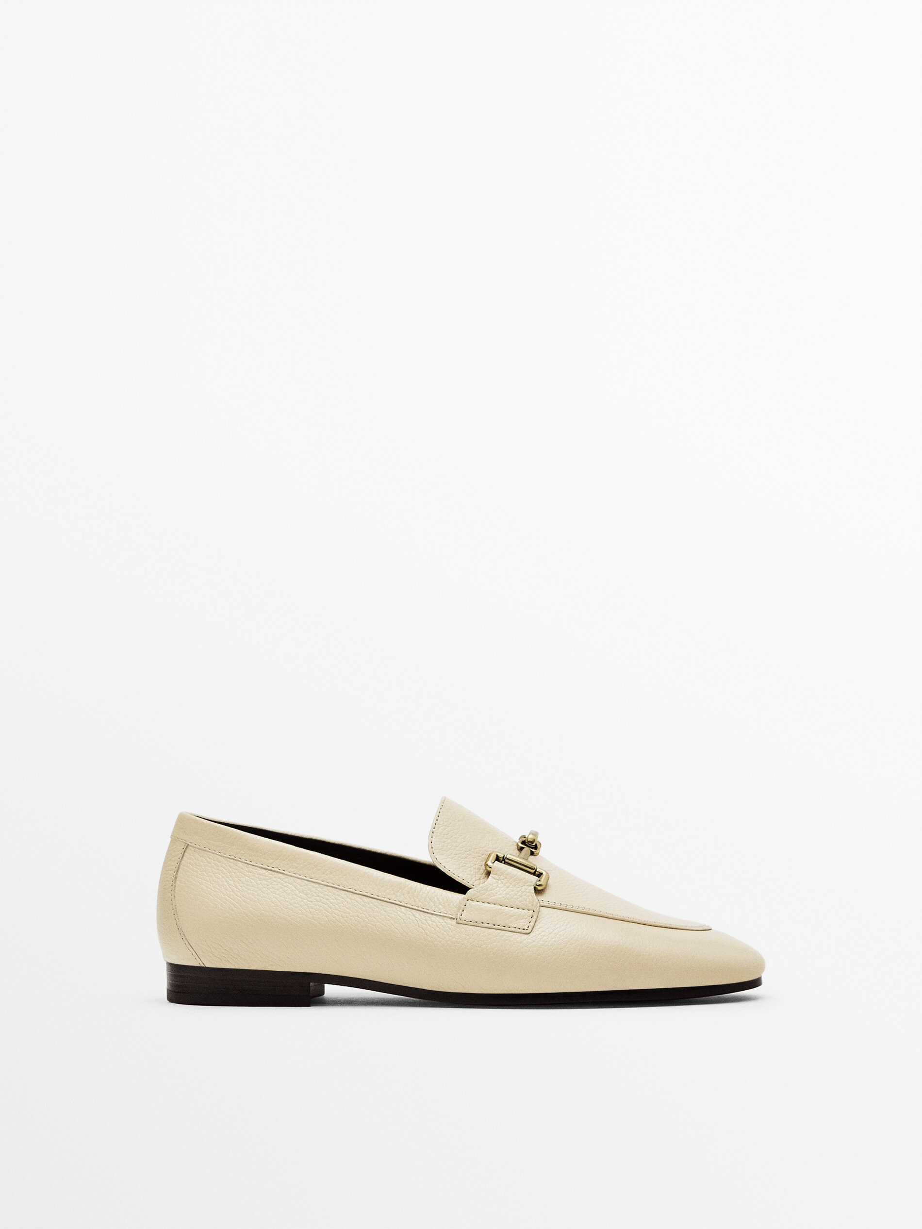 Mocassim de couro com fivela de metal - RAW