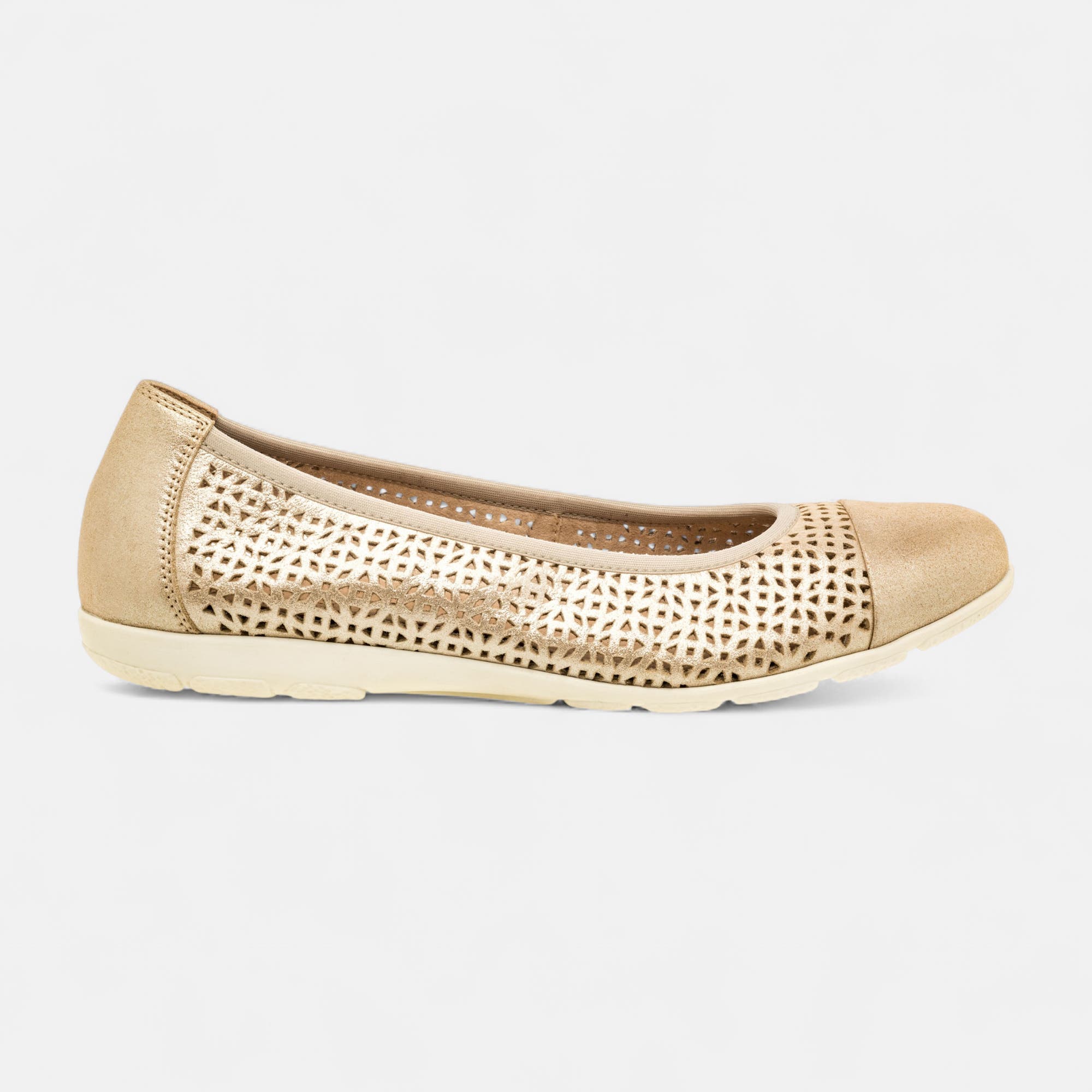 Ballerines Femme en cuir or