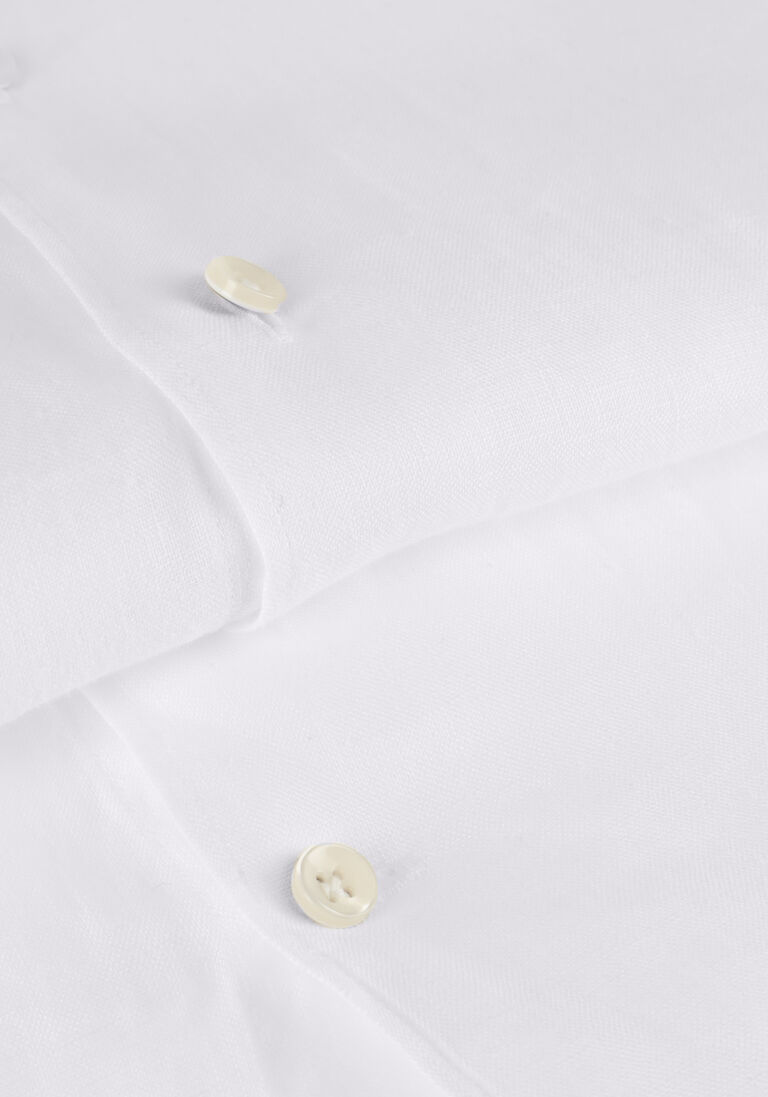 witte profuomo klassiek overhemd shirt x-cutaway linen