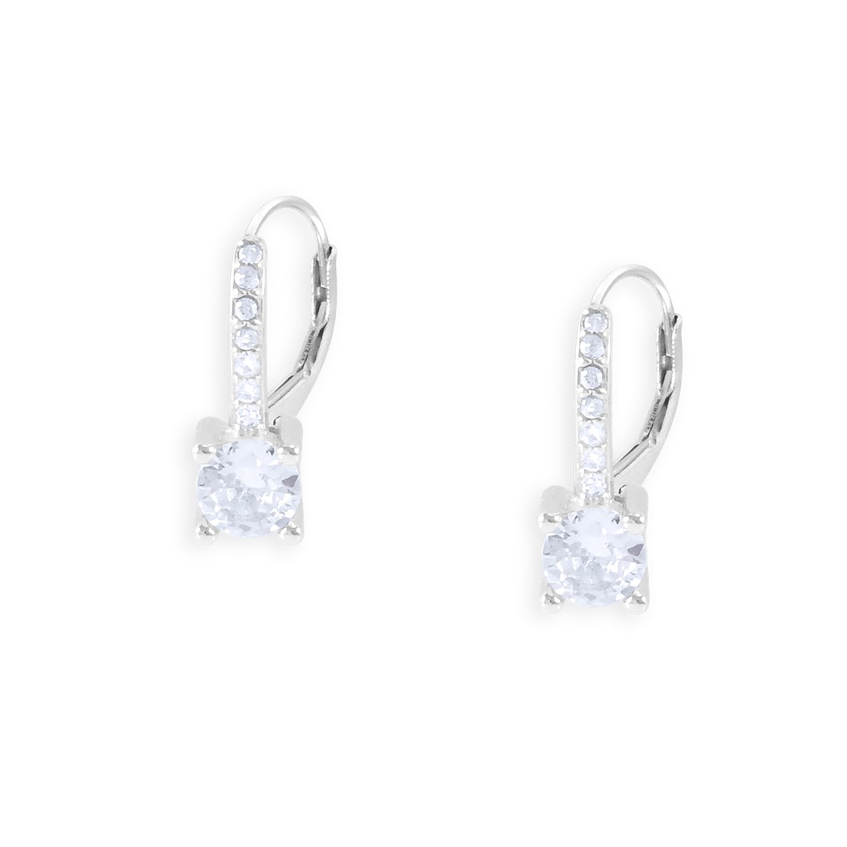 Boucles d'oreilles en argent 925 rhodié avec oxydes de zirconium