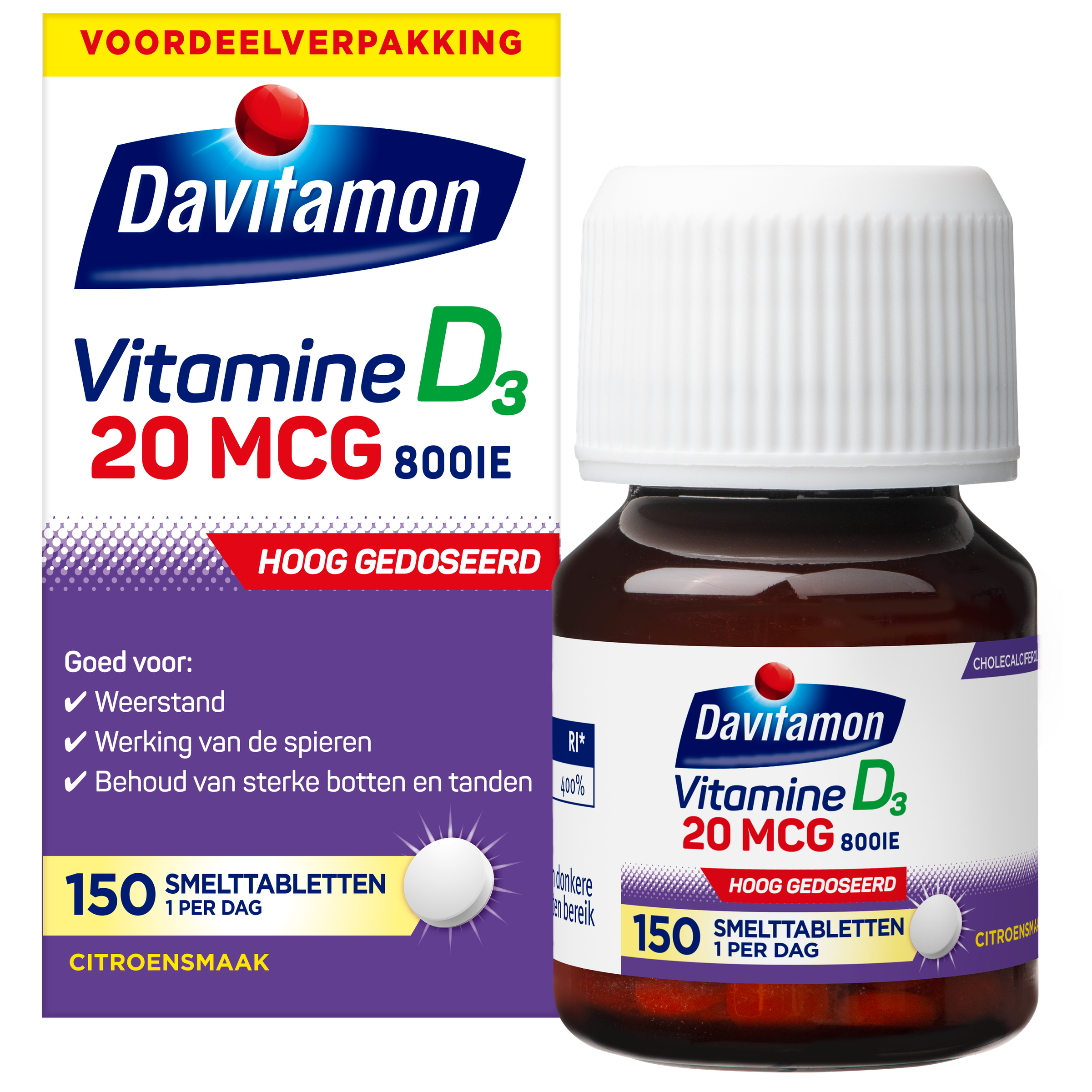 Davitamon Vitamine D3 20mcg (150 tabletten)