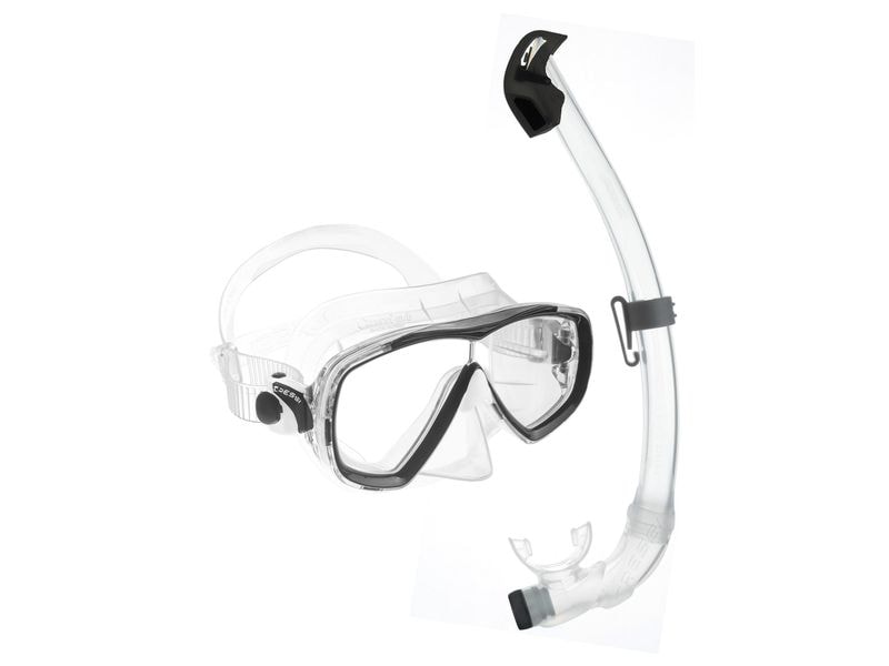 CRESSI Estrella   Seal Dry Snorkel Combo Clear/Black Schnorchel-Set