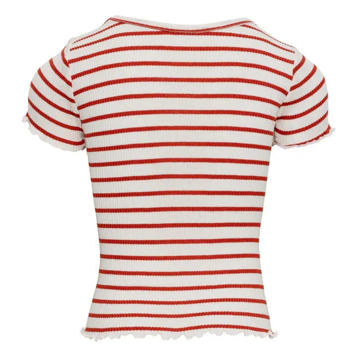 Minimalisma T-Shirt Rayé en Soie Blomst | Rouge