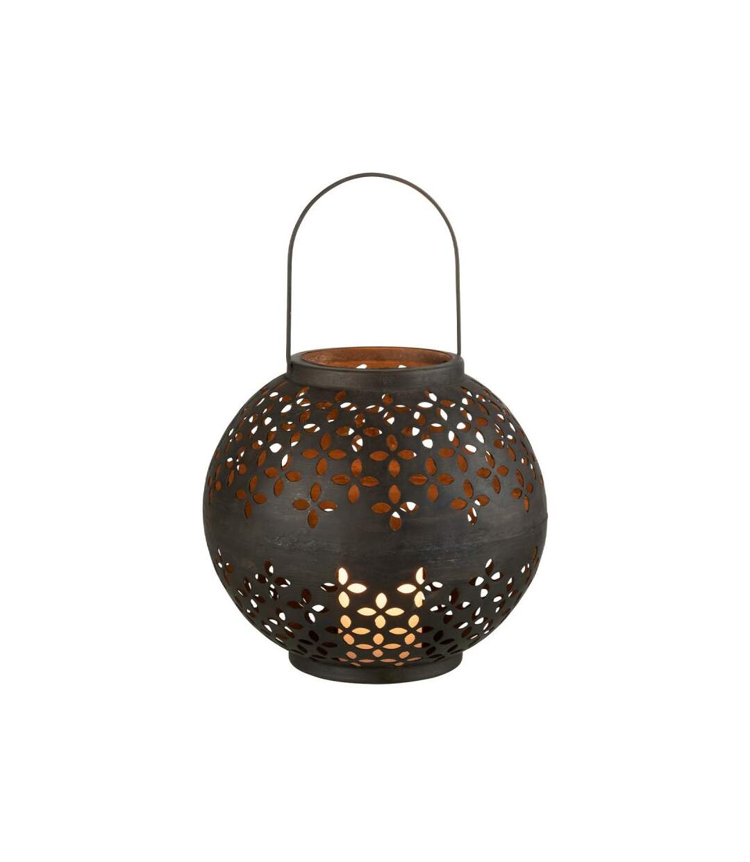 Paris Prix - Lanterne Ronde Métal sévilla 30cm Noir Mat