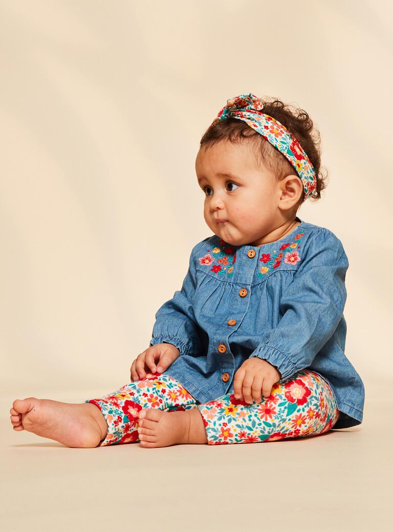 Blouse en denim léger bleu