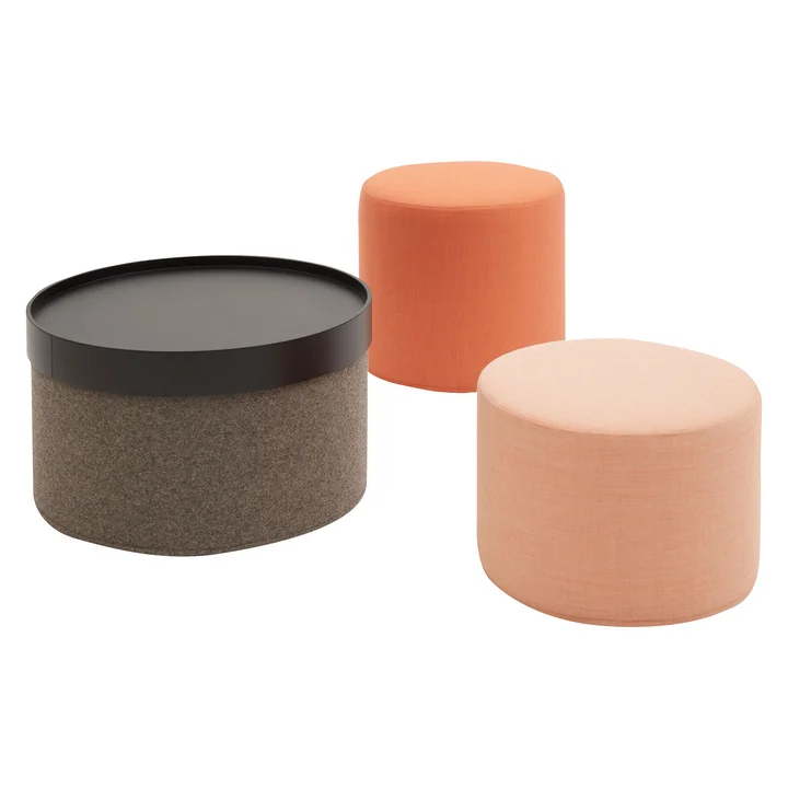Softline - Drum Hocker / Beistelltisch gross, Ø 60 x H 30 cm, Vision dunkelgrau (439)