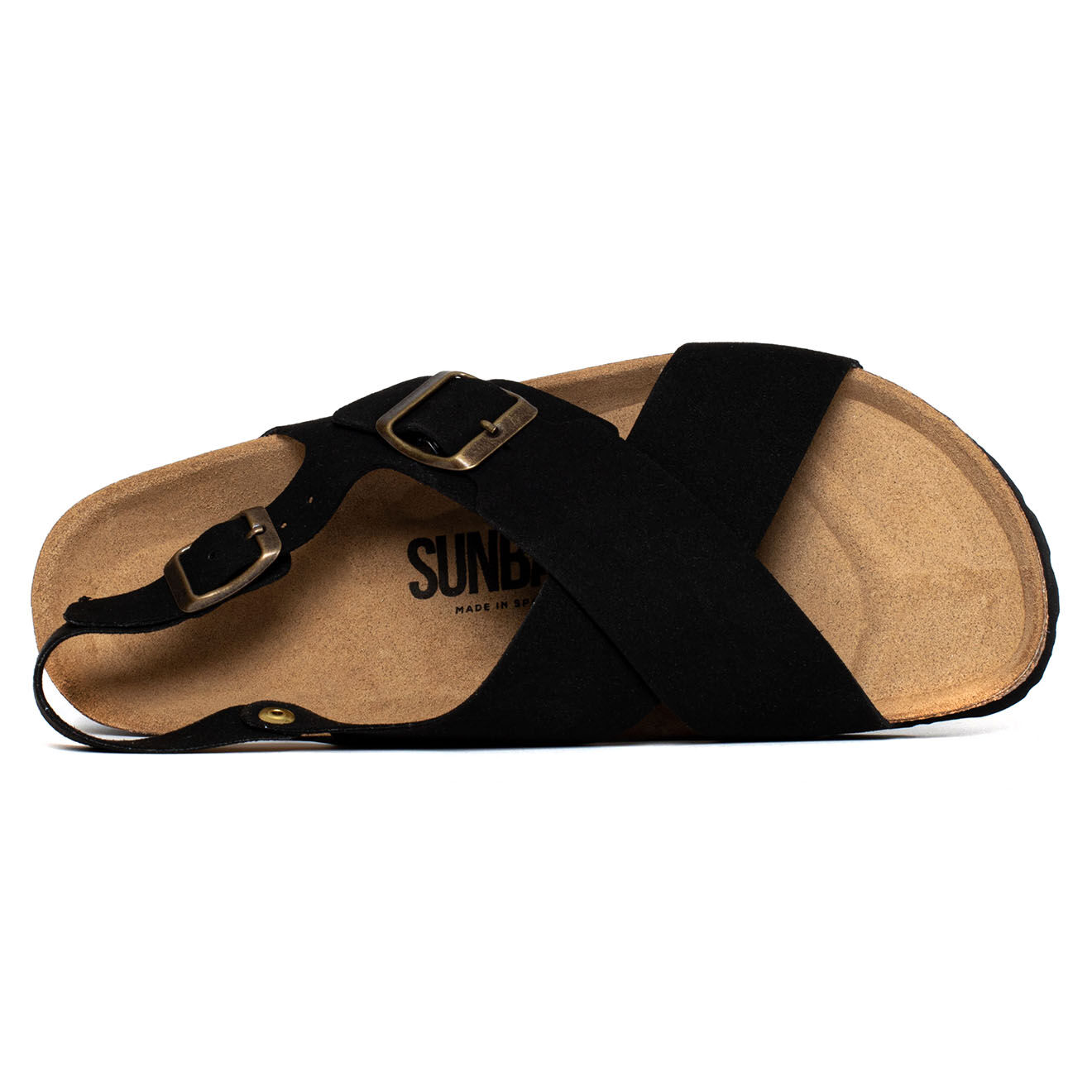 Sunbay Sandales en Velours de Cuir Augusta noires