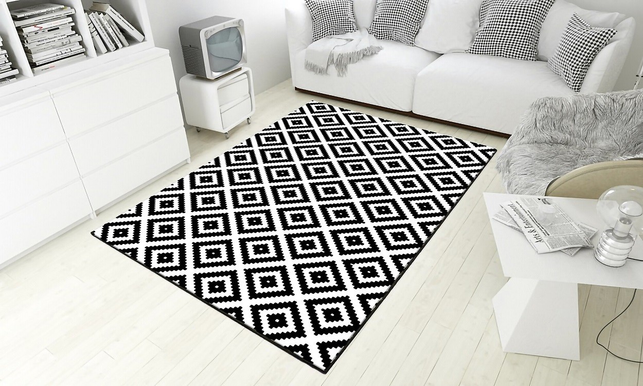 Mani Textile TPS_BLWH_00 - Tapis de salon Black&White