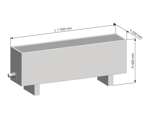 Vrijstaande convectorradiator KORALINE Optimal LKO H 400 x L 1000 x D 230 mm wit incl. voeten