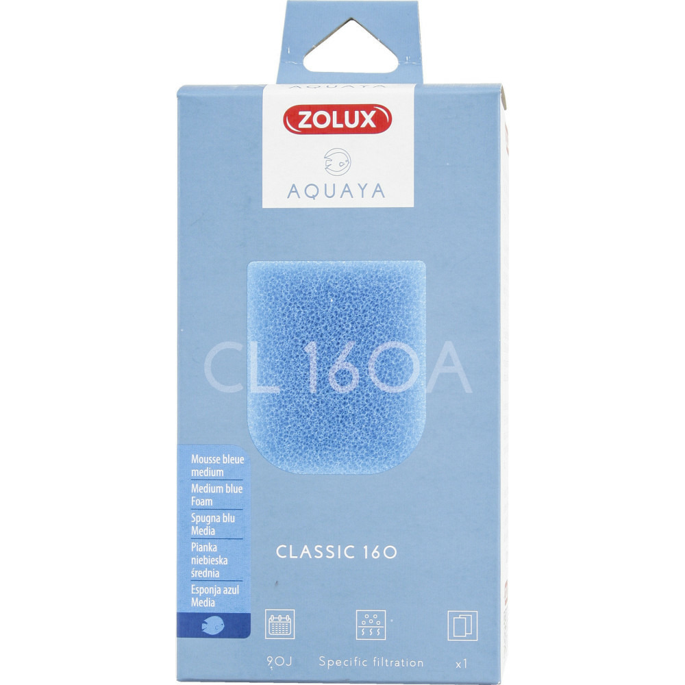 Mousse bleue medium cl 160 a pour pompe classic 160 pour aquarium.