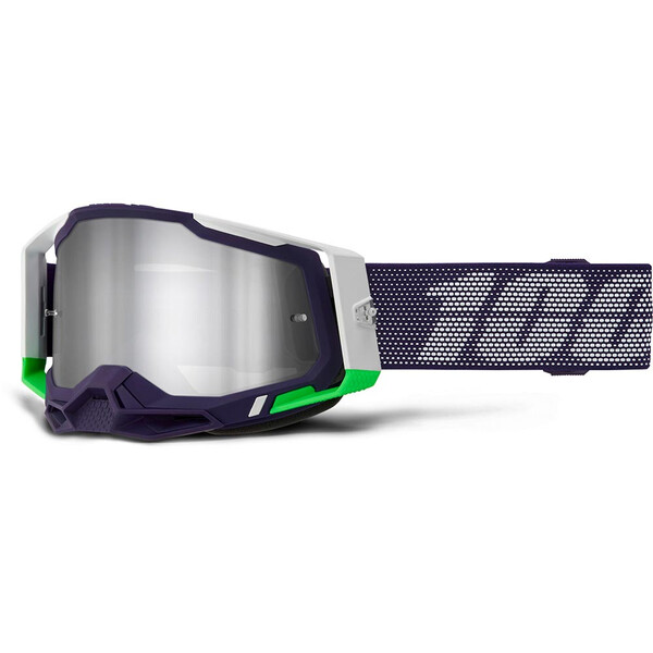 100% - Masque Racecraft 2 Krakov - Silver Mirror Violet / Blanc
