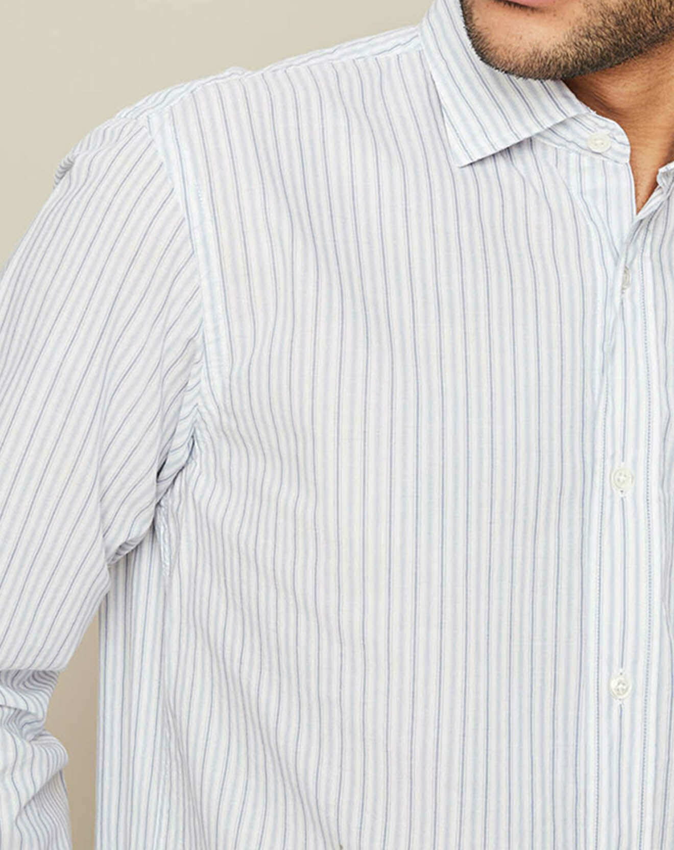 Hartford Chemise Regular Fit Paul à rayures bleu/blanc