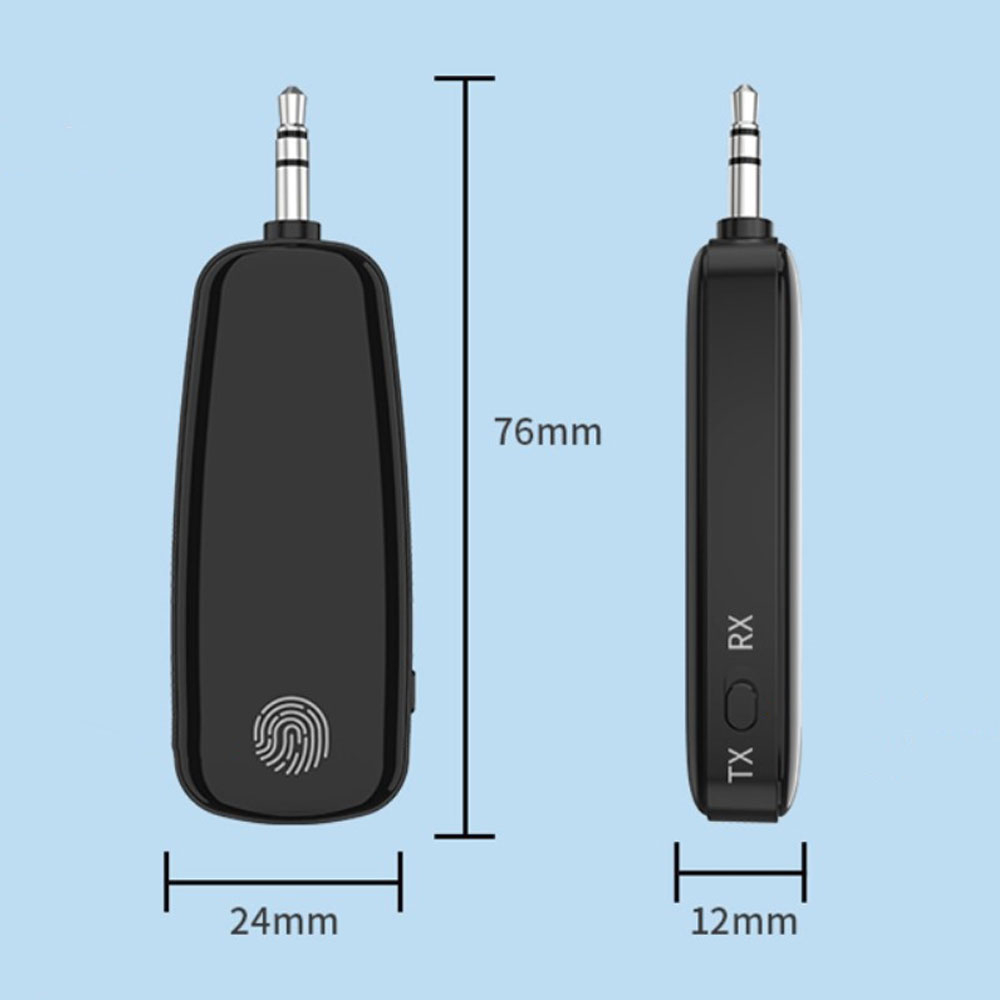 2in1 Bluetooth Audio Transmitter und Receiver mit MicroSD Kartenslot und Fingerabdruck Touch - Schwarz