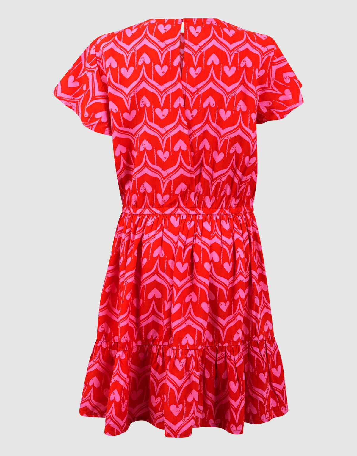 Heart Print Mini Jurk Roze