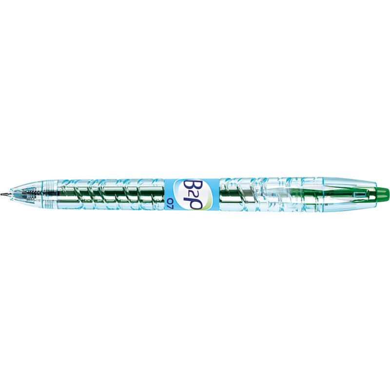 Roller pilot b2p gel écriture moyenne 0.7mm corps plastique recyclé translucide rechargeable coloris vert