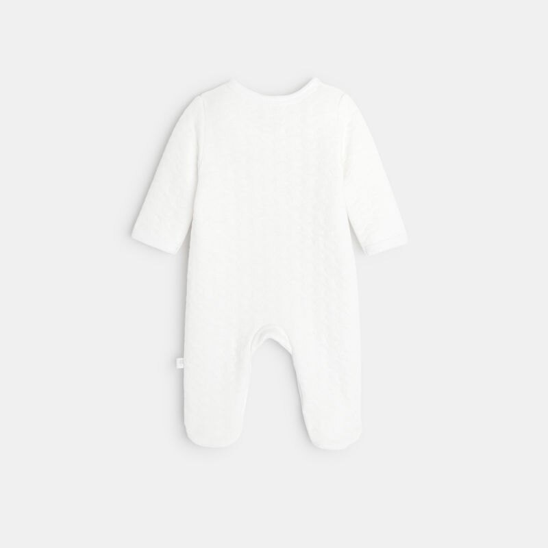 Pyjama matelassé bébé en coton bio blanc Absorba Blanc