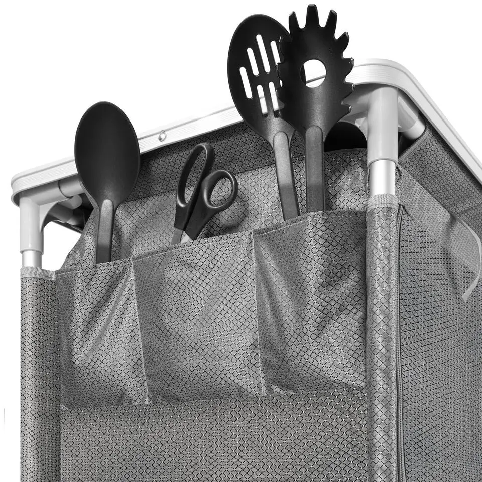 tectake - Campingkast 97x47,5x56,5cm, Grijs