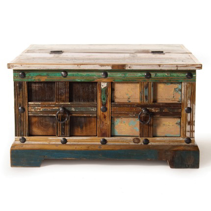 Couchtisch Truhe 'Telford', multicolor, L 72 cm, B 72 cm, H 40 cm von fischer's lagerhaus
