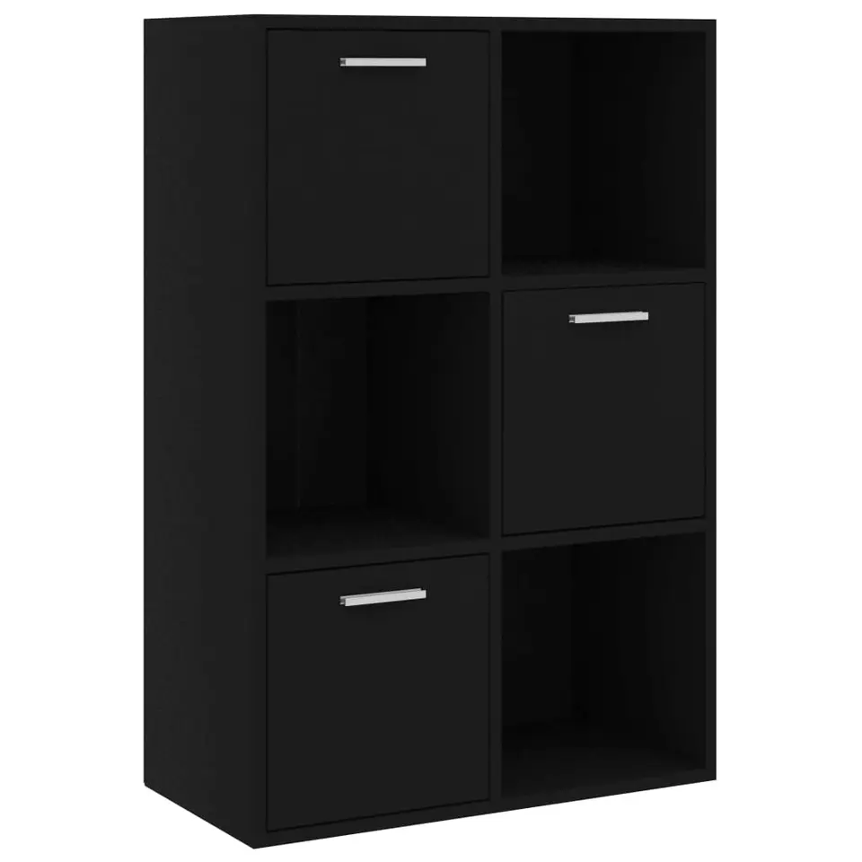 vidaXL - Opbergkast - Zwart - Bewerkt hout