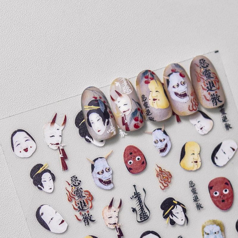 swarliss - Japanse masker-danser nagelstickers