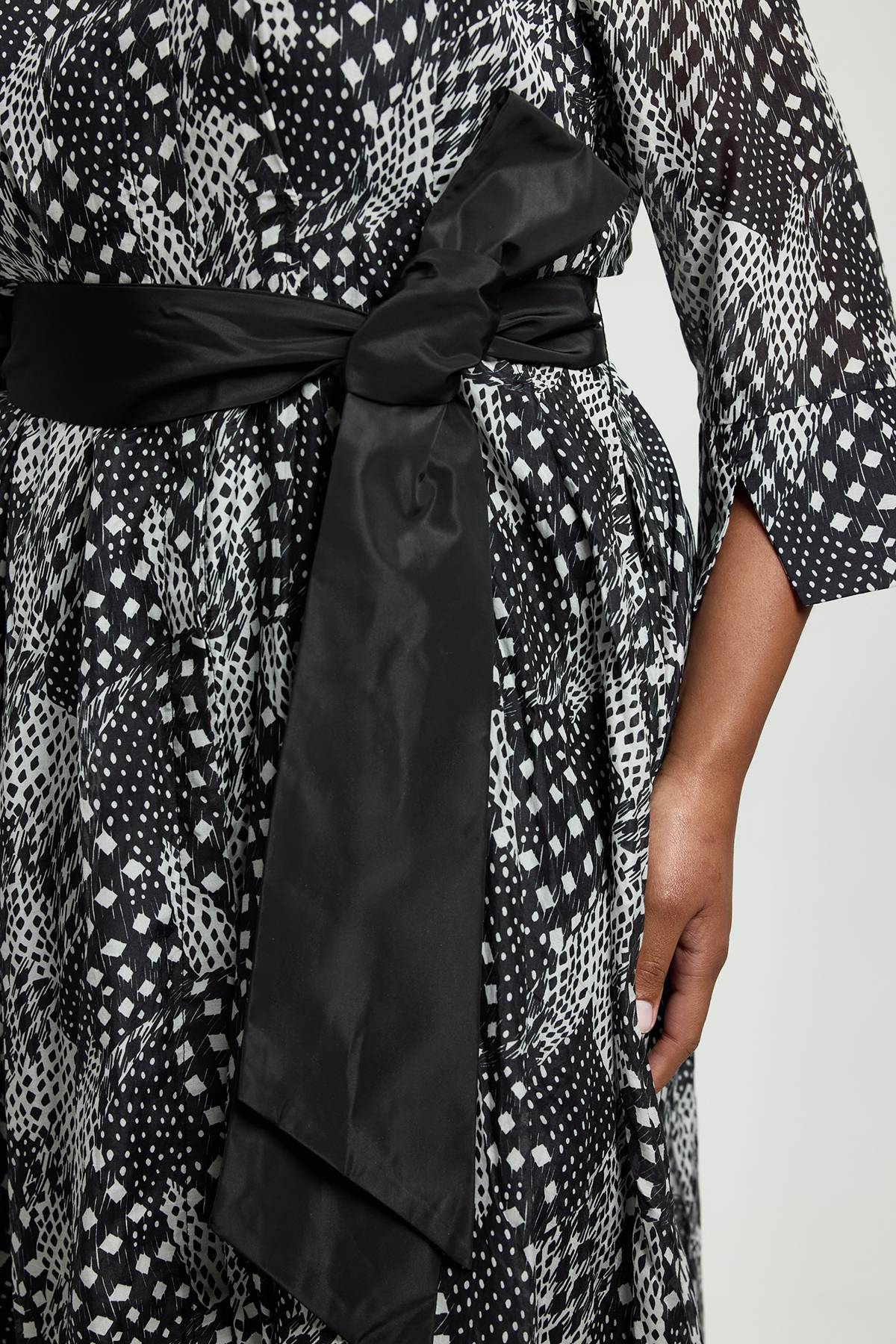KarenMillen Robe Chemise Longue Tissée En Soie Et Coton À Motifs Floraux Grande Taille