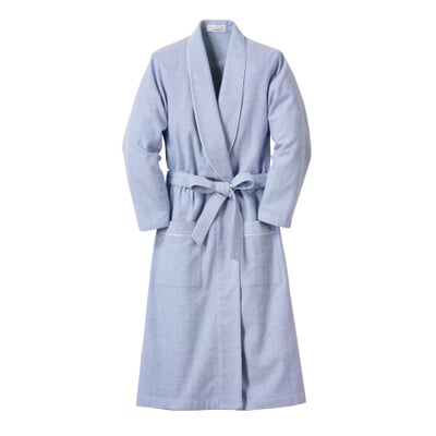 Damenhausmantel Flanell, Hellblau