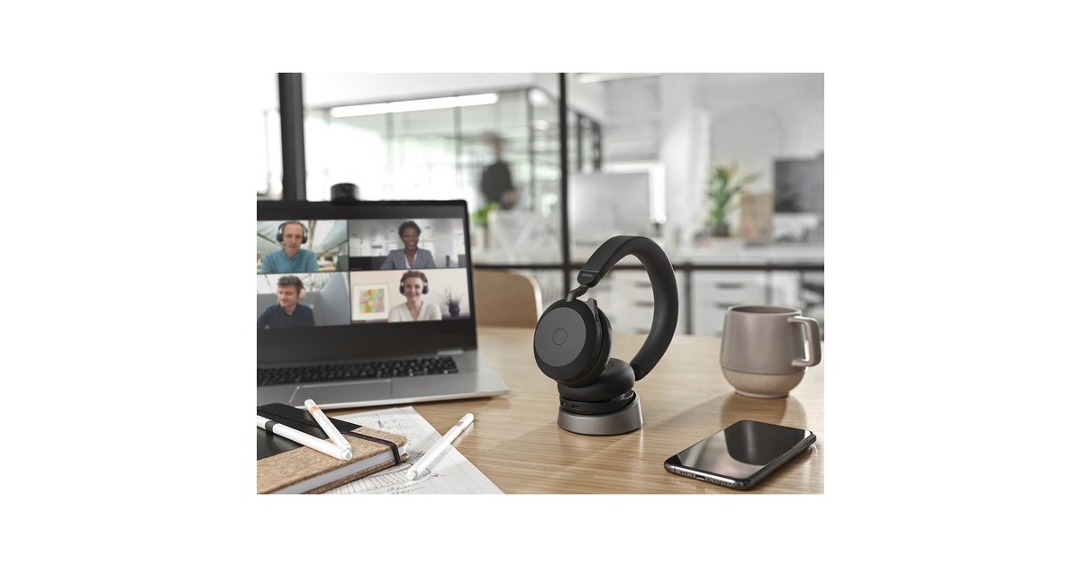 JabraEvolve2 75 on-ear headset  (Zwart, Link380a, Microsoft Teams)