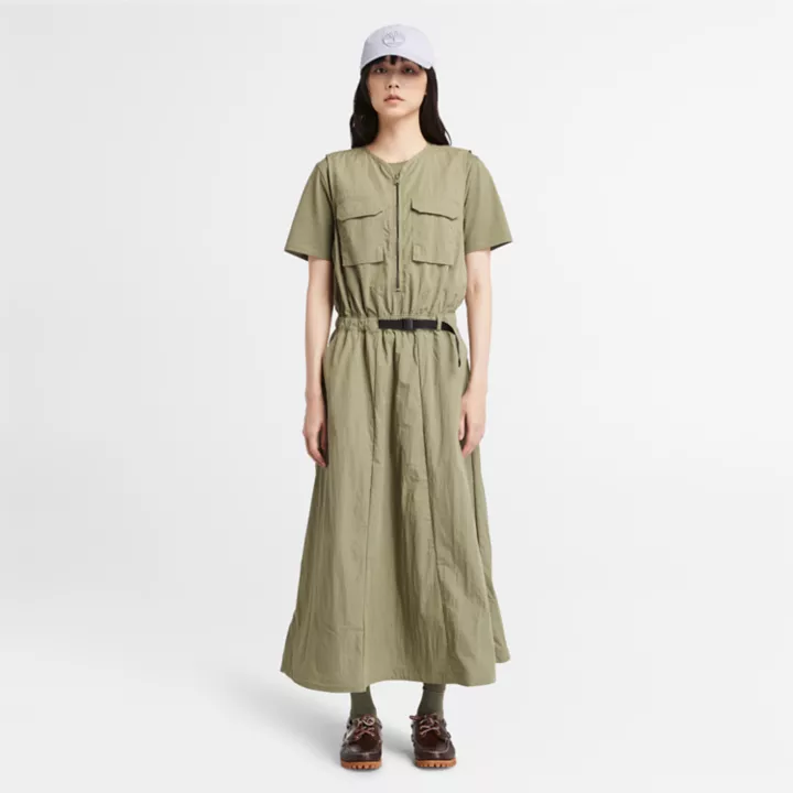 Robe d'été utilitaire pour femme en vert
