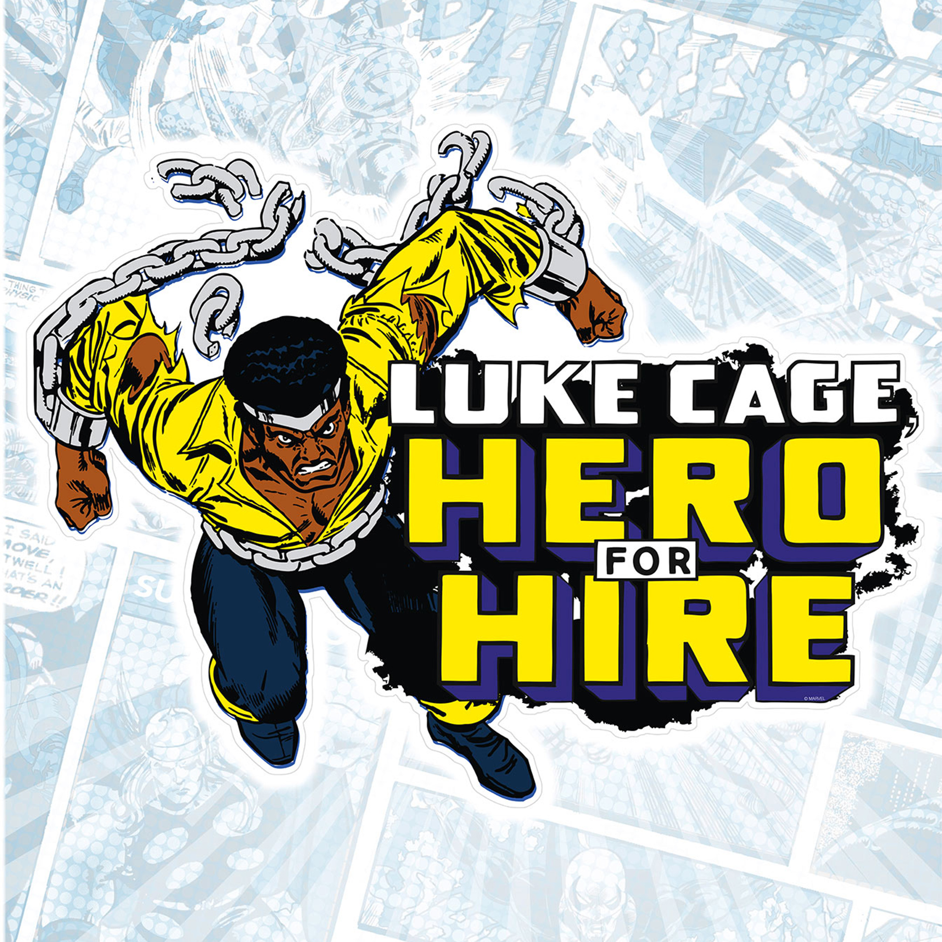 Wandtattoo LUKE CAGE COMIC - bunt - 50x70 cm
