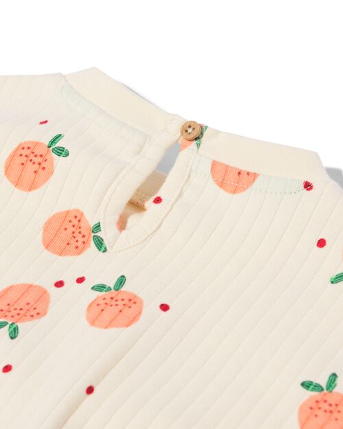 pull côtelé pêches pour bébé écru