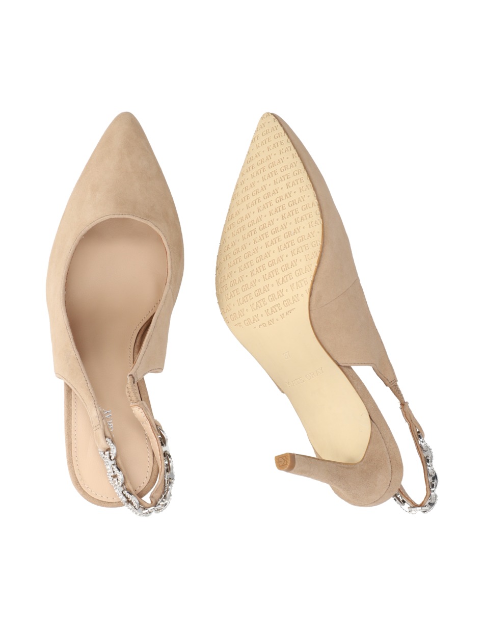 Veloursleder Slingpumps