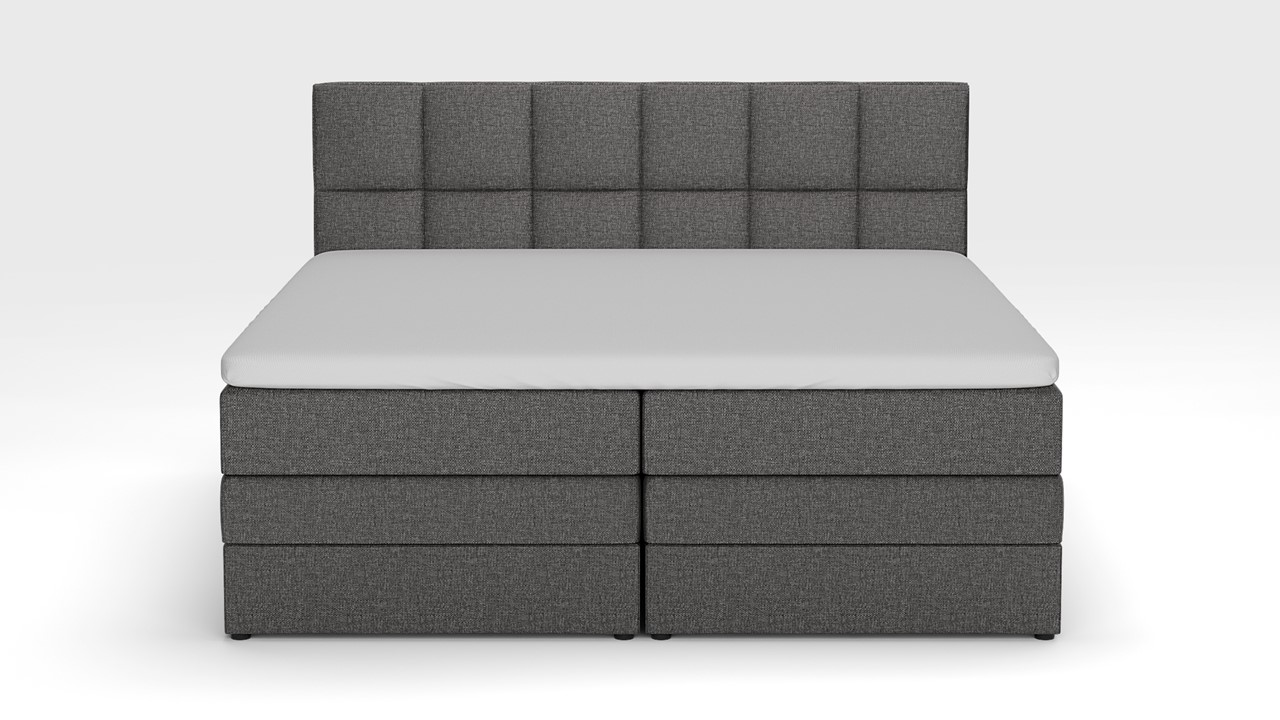 Opbergboxspring Jade - Linen touch dark grey