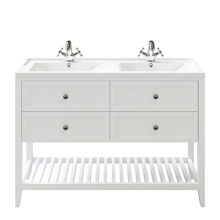 Meuble sous vasque à poser 4 tiroirs GoodHome Perma blanc 120 cm