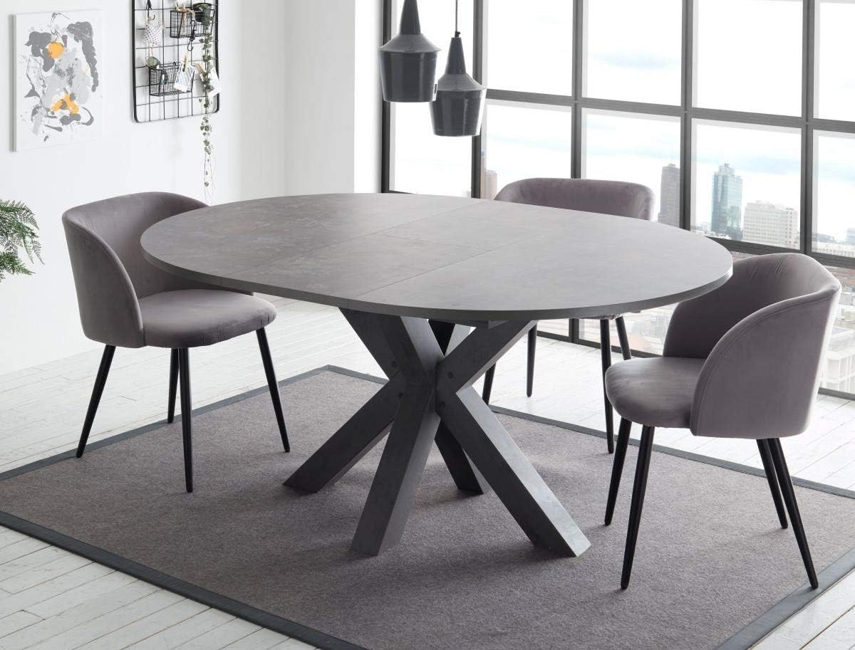 Esstisch graphit keramik dunkel 130x78 cm Big System Rund Stern 130 Auszug Amazo