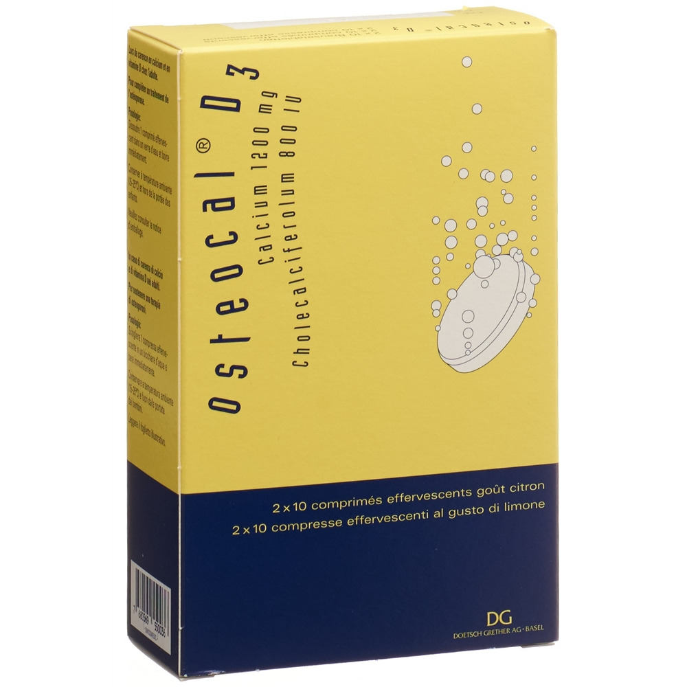 OSTEOCAL D3 Brausetabl 1200/800 Ds 20 Stk<br>20 Stück, Dose, Brausetablette, 1200/800