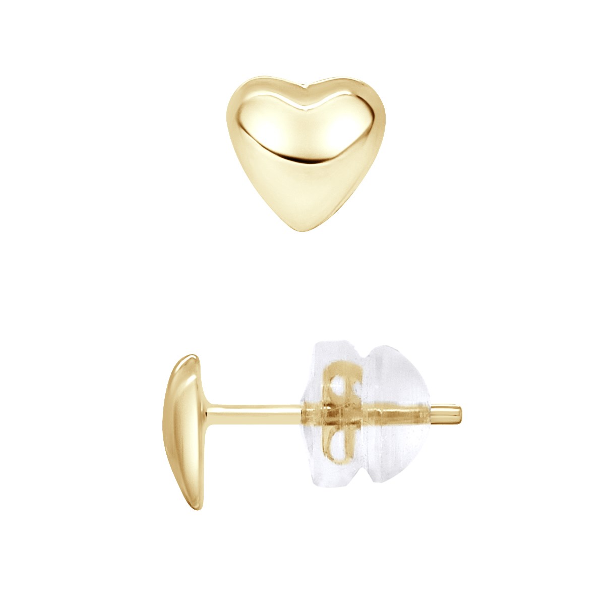 Boucles d'Oreilles COEUR BOMBÉ - Or Jaune