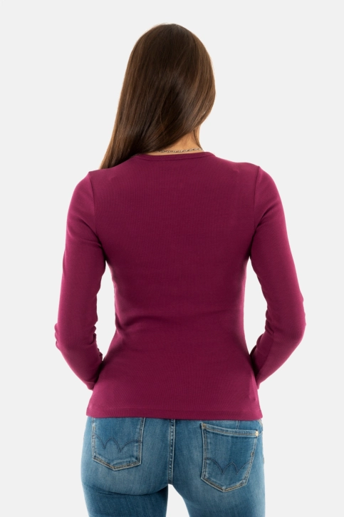 Tee shirt manches longues tommy jeans slim essential vvk valley grape