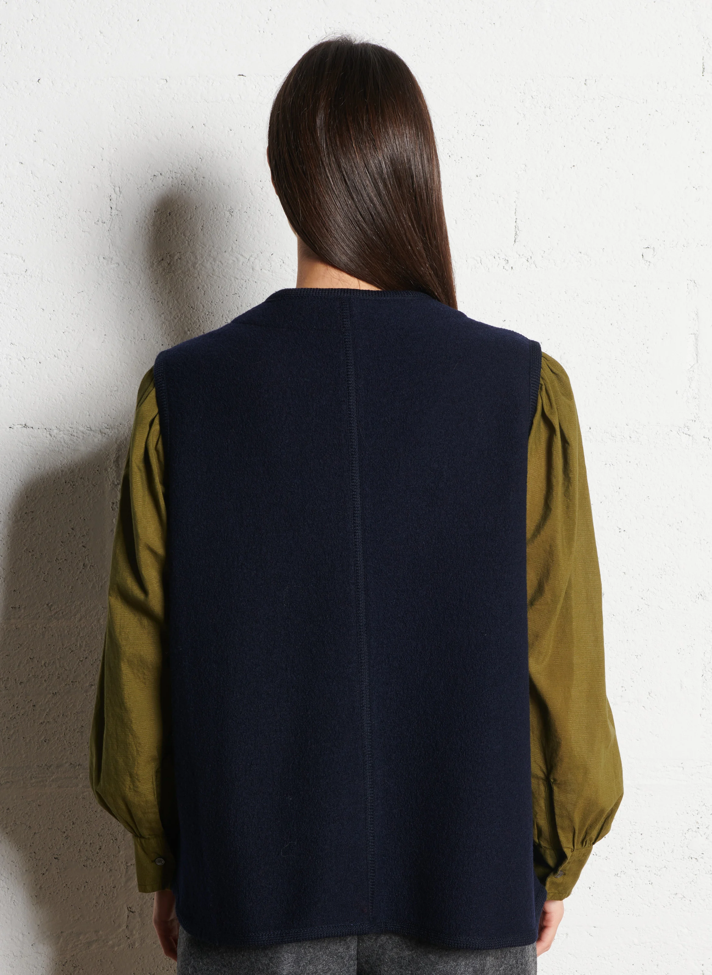 CHICAGO - Blouson col rond en laine | Bleu