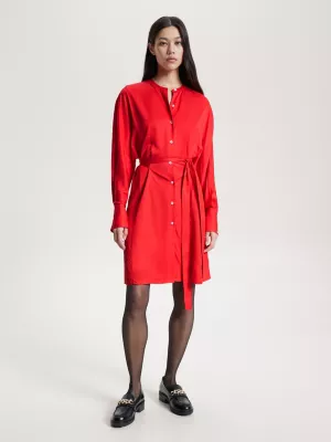 Vestido camisa curto com cinto