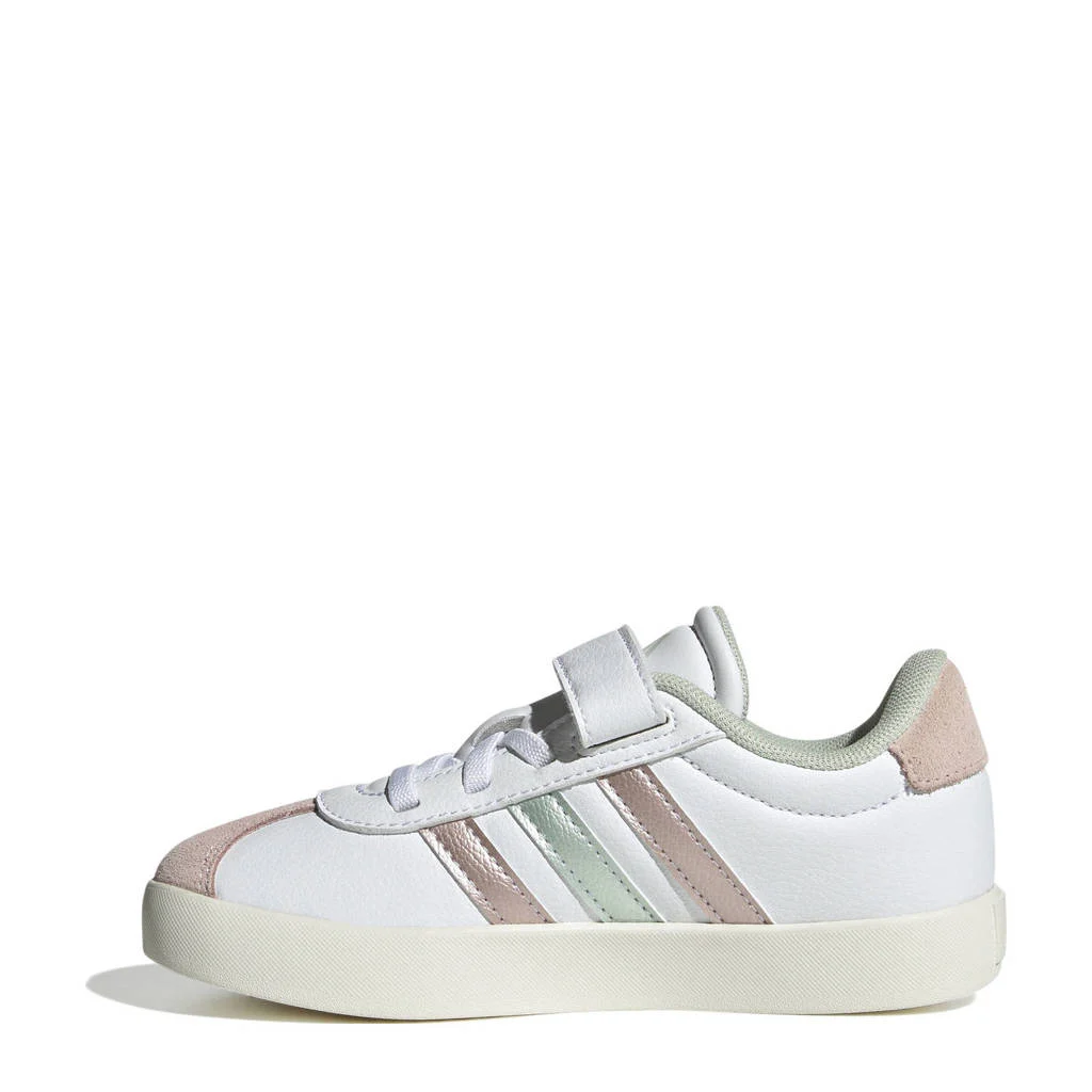 adidas VL Courtsneakers wit/roze/turquoise