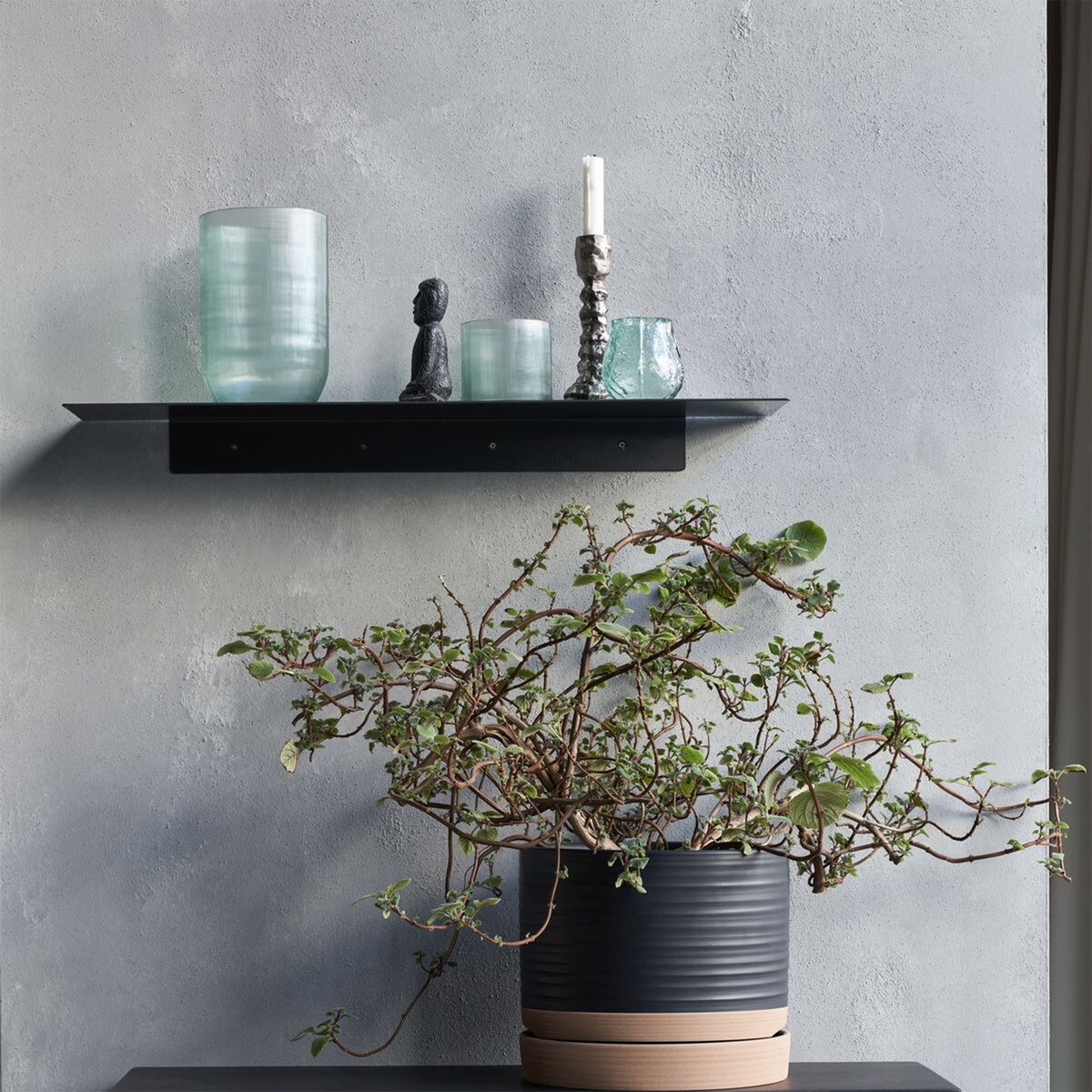 Revi hylle 80 cm, svart