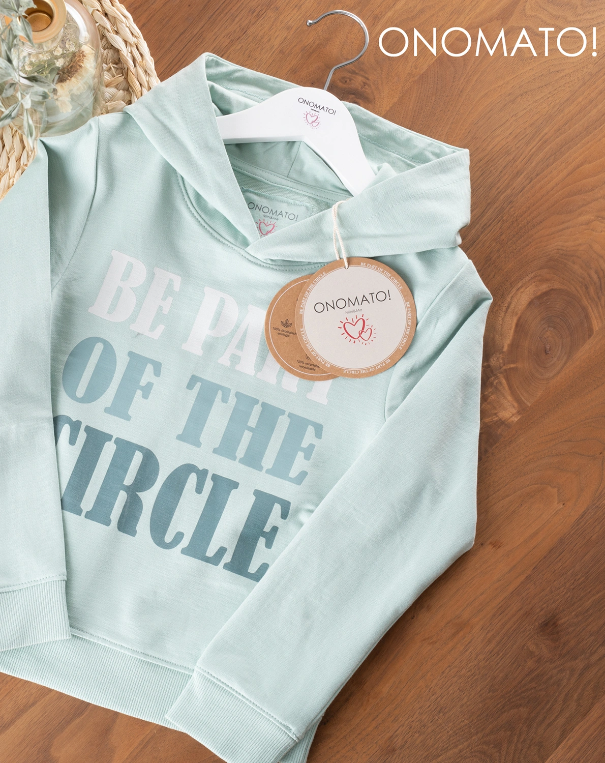 Kapuzen-Sweatshirt BE PART OF THE CIRCLE in harbour grey