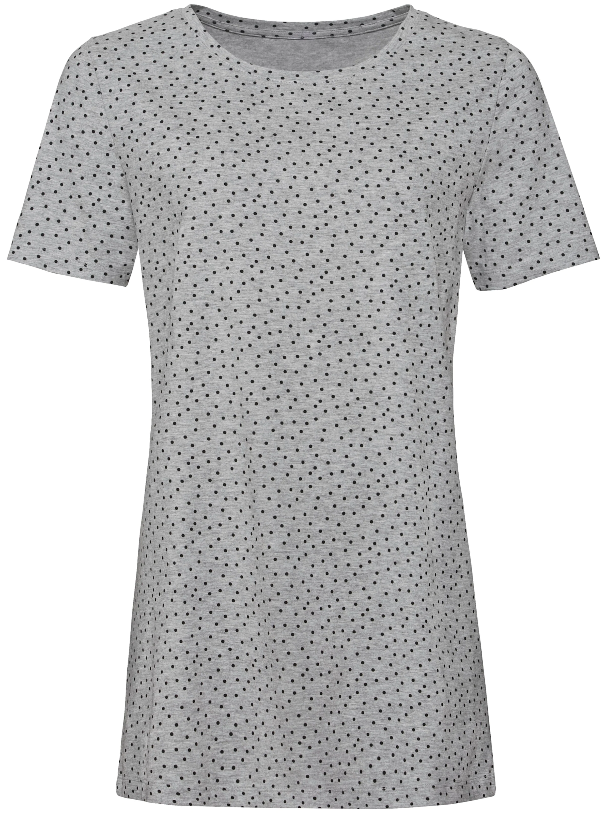 Longshirt in grau-schwarz-bedruckt