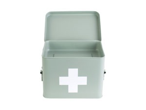 Medicine storage box medium metal matt grayed jade