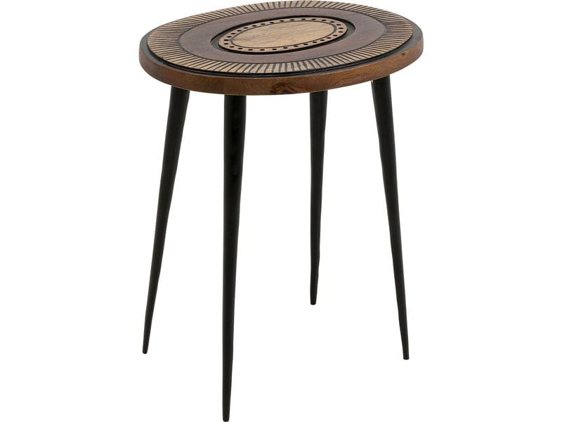 Kare Beistelltisch Medina 40 x 45 cm, Braun Ovaler Beistelltisch